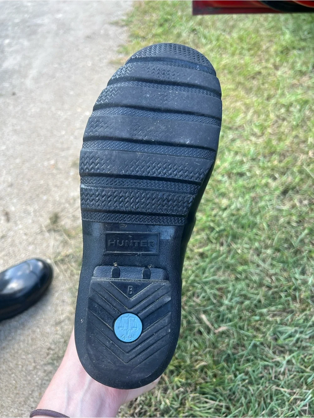 Hunter Black Rain Boot Interior with White Logo Print